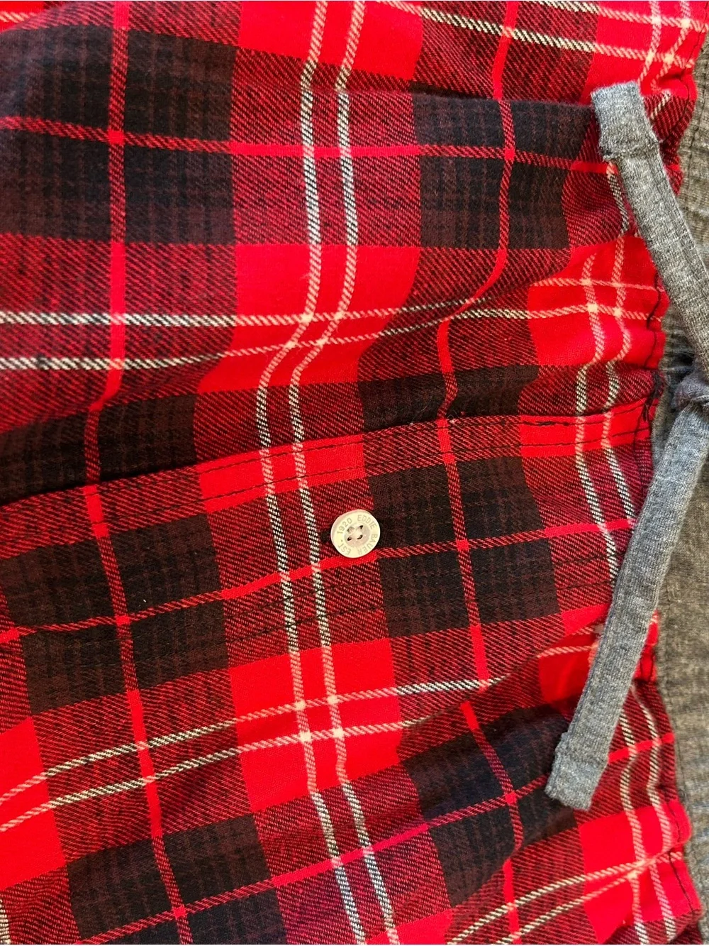 Eddie Bauer Plaid Flannel Sleep Pants Size Large Men's Red Black Gray Pajama